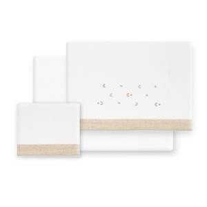 Ensemble de 3 draps pour bébé, technique tissée, modèle Estrella-Luna en tissu flanelle pour literie de lit bébé - Product Image 1