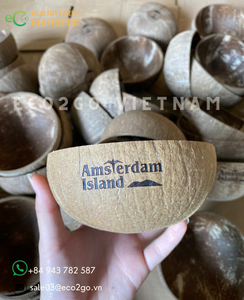 ชามมะพร้าวธรรมชาติสลักโลโก้เป็นเอกลักษณ์ขัด/ขัดเงาด้วยการออกแบบที่สร้างสรรค์ผลิตในเวียดนาม - Product Image 3