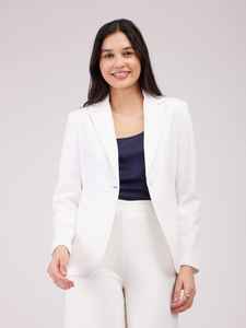 Ensemble de costume pantalon formel pour femmes |   Blazer triple boutonnage, pantalon droit ample Fox |   Vêtements de travail élégants pour le bureau et les affaires - Product Image 5