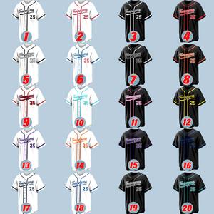 2025 alta calidad tendencia deporte transpirable estilo único nombre del equipo de softbol con camiseta de béisbol OEM - Product Image 2