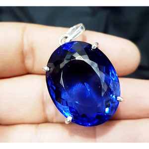 Colgante de Topacio Azul Natural Certificado de Calidad AAA+ con Corte Ovalado de 91.45 Ct, Gema Suelta Cus-Jew145 - Product Image 2