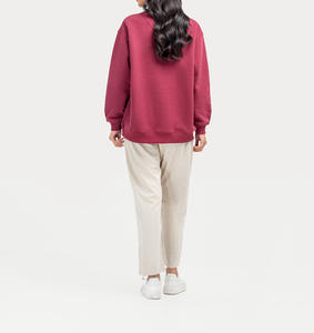 Logo personnalisé délavé à la pierre 100% coton polaire surdimensionné pull ras du cou sweat femmes broderie de haute qualité - Product Image 4