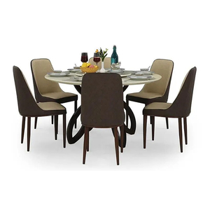 ENSEMBLE DE TABLE À MANGER EN MARBRE AMÉRICAIN ATLANTA 6 PLACES - Product Image 2