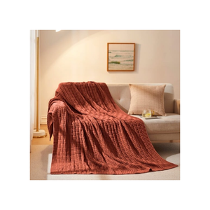 Manta de Cama de Hilo Reciclado con Borlas Verdes, Tejido Suave, 55x75 Pulgadas, Certificación GRS India, para Compradores que Buscan una Manta Ecológica, Duradera y de Larga Duración - Product Image 6