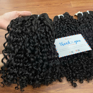Meilleure vente!! Prix de gros 100% extensions de cheveux humains vietnamiens cheveux bruts lutin extensions de cheveux trame bouclée couleur naturelle - Product Image 3