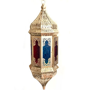 Lámpara Colgante de Hierro Dorado Hecha a Mano, Estilo Marroquí Moderno, Lámpara Colgante Decorativa de Metal Vintage para Decoración del Hogar - Product Image 1