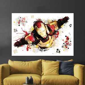 Impresión en lienzo de Marvel Iron Man, decoración artística para pared de habitación infantil, vidrio - Product Image 1