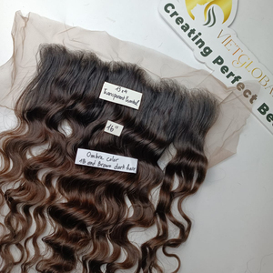 Encaje transparente Frontal Onda natural Color degradado de alta calidad para cabello de mujer negra Cabello vietnamita sin procesar - Product Image 1