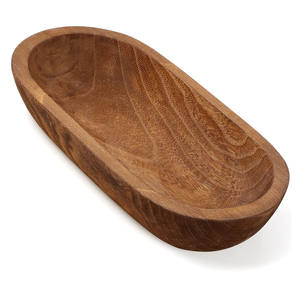 Lot de 2 bol à pâte de service en bois de mangue de taille personnalisée fini naturel pour la décoration de table centre de table de mariage - Product Image 4