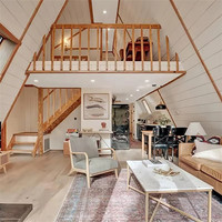 Villa de luxe préfabriquée en forme de U, toute l'année, conforme aux codes américains, en Équateur, 120m2, plans de maison préfabriquée