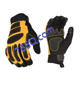 Gants de travail en cuir synthétique haute performance avec protection des articulations et du dos des mains Gants de sécurité - Product Image 1