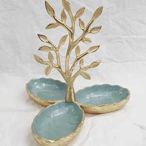 Bol de service rond en métal décoratif le plus luxueux avec bol de service à base de designer en or pour décor de fête et d'événement - Product Image 4