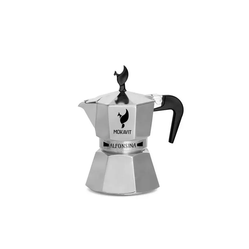 Alfonsina 1 Induction Coffee Moka Pot Aluminum Espresso Coffee Maker Plastic Handle 3 Cups Kitchen Tools Accessories