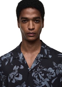 <b>Men's</b> Short Sleeve Solid Casual <b>Shirt</b> <b>Black</b> Flannel 100% <b>Silk</b> Eco-Friendly Quick Dry Breathable Summer Turn-down Collar - Product Image 5