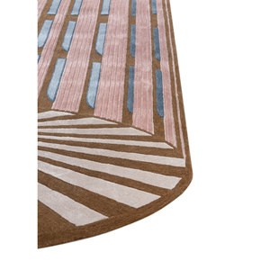 Tapis en laine et viscose tufté à la main Jaipur Wunderkammer, motif géométrique, Top-112, pour la décoration du salon - Product Image 4