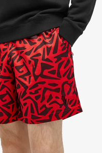 Bold <b>Red</b> and Black Solid 100% Polyester Quick Dry Athletic Shorts for Men Comfortable Stylish Activewear for Casual Wear and Gym - Product Image 4
