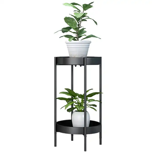 Great Quality Iron Metal Design Flower Pot Best for Home Living Room Decoration Creative Design 2 <b>Tier</b> Flower Planter <b>Stand</b> - Product Image 2