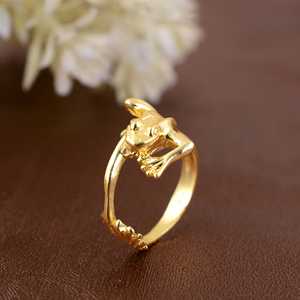 2026 New Simple Boho <b>Frog</b> <b>Ring</b> Dainty Brass Finger Bands Women 18K Gold Plated Animal Unique Statement Jewelry Wholesale OEM ODM - Product Image 6