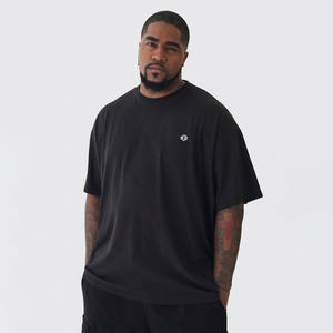 Nueva Camiseta de algodón 100% de peso pesado de talla grande para hombre, ropa de calle de gran tamaño, ropa de diario gruesa, ajuste holgado, Hip Hop, talla de EE. UU. - Product Image 1