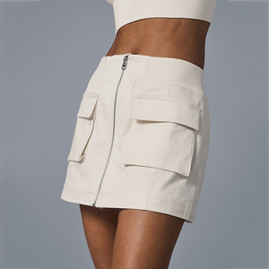 Wholesale <strong>Low</strong> <strong>Rise</strong> Linen Cotton Puff Female Cheap Sports Cargo <strong>Skirt</strong> Short - Product Image 1