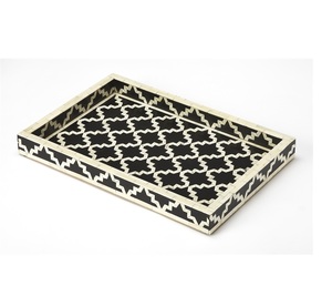 40x30x4 cm Hot Collection Hotel Ware Plateau de service de luxe en incrustation d'os pour décoration de table Plateau de service rectangulaire en incrustation d'os - Product Image 2
