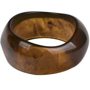 Pulsera de mármol de carey verde Vintage para mujer, brazalete ancho grueso multicolor con arte de resina BLING Look para fiestas - Product Image 2