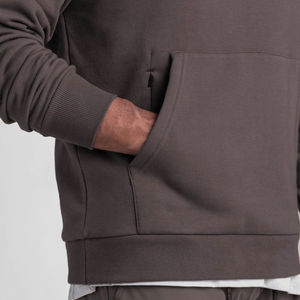 Pull à capuche unisexe en molleton de coton uni, respirant, avec boutons, personnalisable, vente en gros, hiver 2025 - Product Image 4