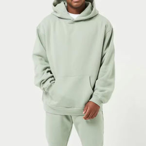 Ensemble de survêtement sportif en coton doux pour homme, taille plus, uni, pour un confort quotidien - Product Image 1