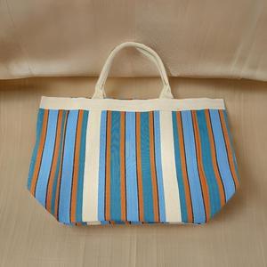 Custom Eco-Friendly Reusable <b>Zipper</b> <b>Nylon</b> Shopping <b>Bag</b> Striped Stand Cosmetic for Toiletry Pouches Fashionable Travel Beach Make - Product Image 4