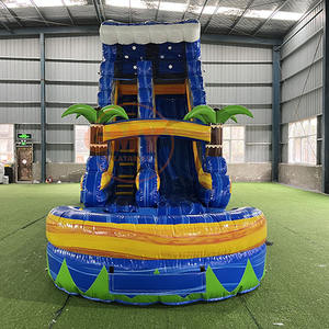 Toboggan aquatique gonflable sur le thème des palmiers, taille personnalisée, château gonflable, toboggan gonflable pour enfants - Product Image 2