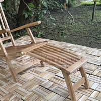 Nouvelle chaise longue de jardin en teck de Lisbonne, style moderne et minimaliste, pour l'extérieur, avec repose-pieds