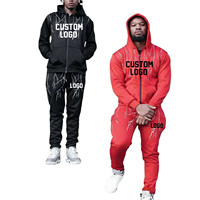 Survêtement d'hiver réversible à capuche pour homme, 100 % coton, séchage rapide, personnalisable avec logo, pour pantalon évasé, qualité supérieure