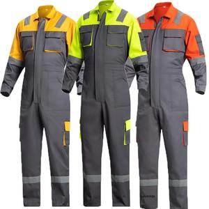 Combinaison de travail réfléchissante en coton bicolore à imprimé numérique avec détection d'aiguille pour hommes et unisexe - Product Image 5