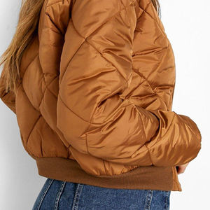 <b>Top</b> Trending Winter <b>Warm</b> <b>Women</b> Bomber Jackets / Solid Color Reasonable Price <b>Women</b> Breathable Nylon Material Bomber Jackets - Product Image 5