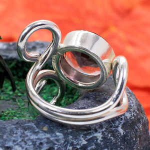 Vente en gros d'argent sterling 925 style bohème pierre hydro améthyste rose 12mm ronde bijoux fins bague lunette réglage numéro motif - Product Image 3