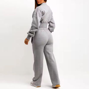 ชุดวอร์มผู้หญิงผ้าคอตตอน/โพลีเอสเตอร์ชุดวอร์มป้องกันแบคทีเรียสีตามสั่งสำหรับผู้หญิงน้ำหนักเบา - Product Image 4