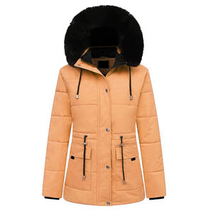 New Style <b>Women's</b> Quilted Padded Bubble Fur Hooded Puffer <b>Parka</b> Jacket Breathable Eco-Friendly Quick Dry Nylon Plus Size - Product Image 1