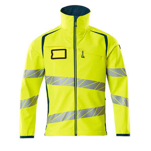 Veste Softshell Jaune Fluo pour Hommes, Coupe-Vent, Résistante à l'Eau, Vêtement de Travail de Sécurité, Vêtement Extérieur Utilitaire, Vestes Softshell pour Hommes - Product Image 1