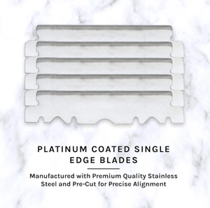 Maquinilla de afeitar de barbero de borde recto para hombre con cuchillas de afeitar de barbero de un solo Borde de acero inoxidable platino 100 para un afeitado de barbería - Product Image 5