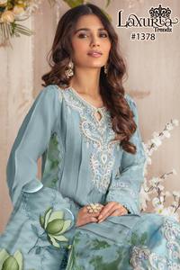 El último diseñador Faux Georgette Bordado Secuencia Trabajo Kurti Set Por Fab Zone - Product Image 2