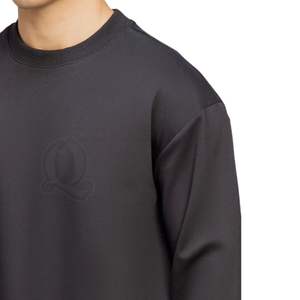 Custom <b>Black</b> Heavyweight Sweatshirt <b>Men</b> Oversized Drop Shoulder Crewneck Pullover Blank Plain Streetwear Wholesale - Product Image 6