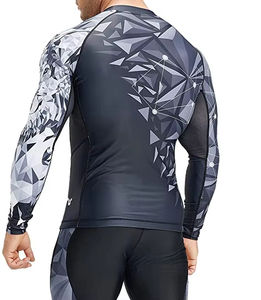 Camiseta Rashguard de MMA/BJJ para Adultos, Sublimada con Logotipo Personalizado del Fabricante, Transpirable, de Manga Corta, Spandex/Poliéster - Product Image 6