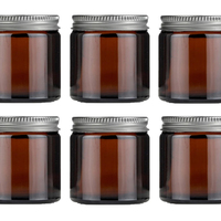 XinTe Bouteille de crème à couvercle en bois à l'épreuve des enfants Givré Opaque carré Bocaux en verre crème noir ambré personnalisé avec couvercles
