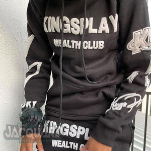 Logo personnalisé Ensemble de jogging de sports d'hiver respirant réversible de grande taille pour hommes, ensemble de jogging écologique sans couture - Product Image 1