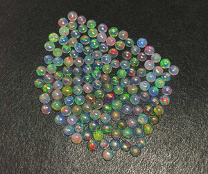 Haute qualité IGI certifié 4 MM cabochon d'opale éthiopienne perles de pierres précieuses améthyste bleue 5 CT 29 pièces Lot accessoires de bijoux naturels - Product Image 1