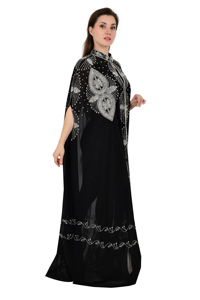 Elegante Abaya Abierta de Talla Grande, Estilo Kimono, para Mujeres Musulmanas, Estilo Casual, con Cuentas Hechas a Mano, Lentejuelas Bordadas, Larga y sin Costuras - Product Image 2