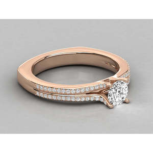 Bague solitaire en or 10 carats avec diamant brillant - Product Image 3