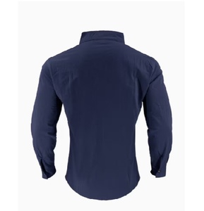Chemises décontractées sophistiquées pour hommes, bleu marine, manches longues, boutonnées, hauts tendance pour hommes, streetwear, usage quotidien et occasions spéciales - Product Image 1