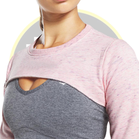 Ensemble 3 pièces de pickleball sans coutures extensibles pour femmes : haut court à manches longues avec découpe, brassière de sport et short de compression – Couleurs variées