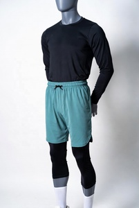 Premium Quality Double Layer Awrah Shorts for Muslim Men <b>Islamic</b> Swimwear Knee Length High Waist Activewear Sublimation Short - Product Image 5